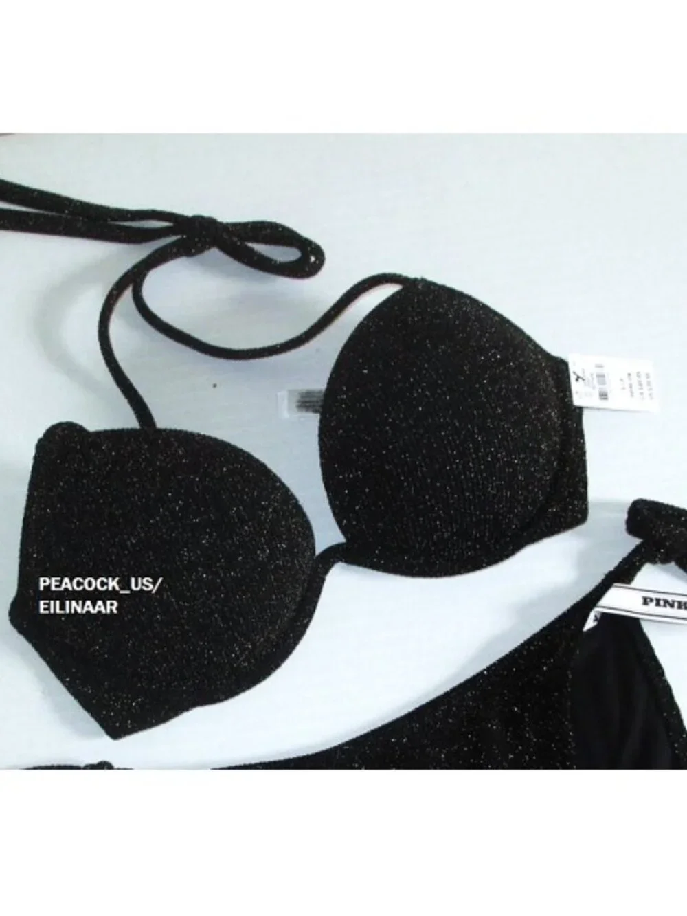 38DD/XL VICTORIA SECRET PINK Swim Super Push-Up Top Bikini Set +2cup (L-DD/XL)